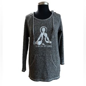 Dog Is Good Grey Tunic Style Pullover Hoodie Medium